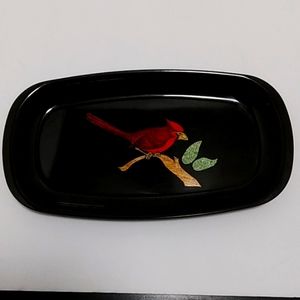 Couroc Giftware Serving Tray w/ Cardinal